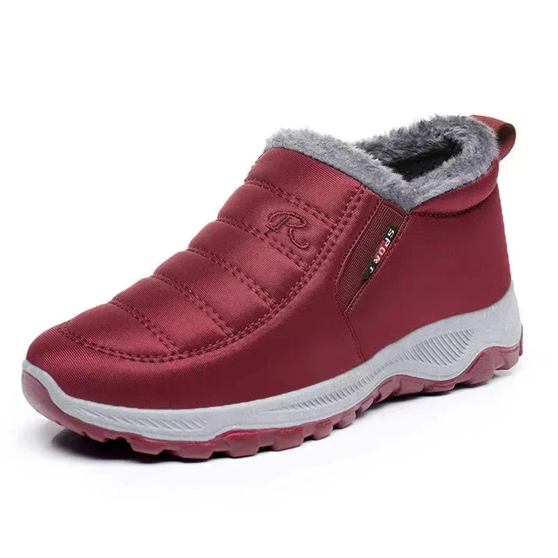 Damska - Stylowe buty zimowe - Wsuwane - Zamek błyskawiczny - Idealne na chłodne dni