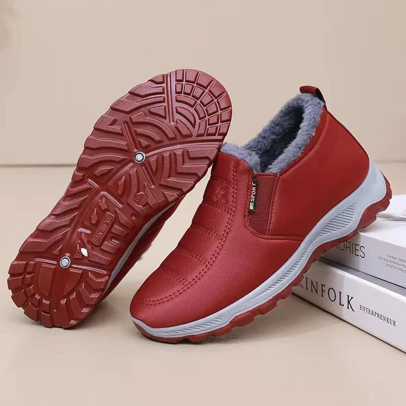 Damska - Stylowe buty zimowe - Wsuwane - Zamek błyskawiczny - Idealne na chłodne dni