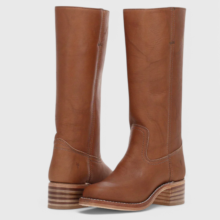 Damska - Buty za kolano - Okrąły nosek - Pięta w szpic - Stylowe i wygodne obuwie na każdą okazję
