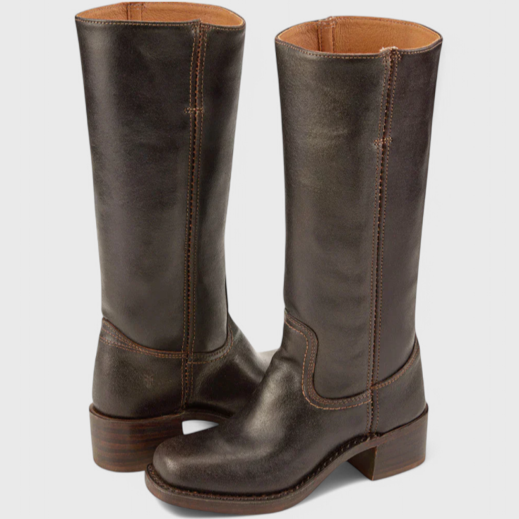 Damska - Buty za kolano - Okrąły nosek - Pięta w szpic - Stylowe i wygodne obuwie na każdą okazję