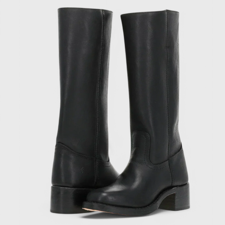Damska - Buty za kolano - Okrąły nosek - Pięta w szpic - Stylowe i wygodne obuwie na każdą okazję
