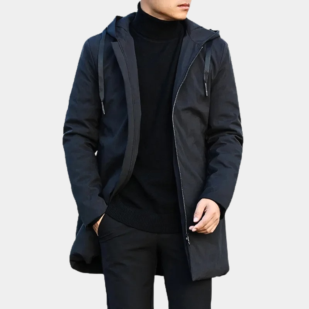 Męska - Kurtka przeciwdeszczowa - Elegancka, wodoodporna, styl zimowy - Idealna na deszczowe dni