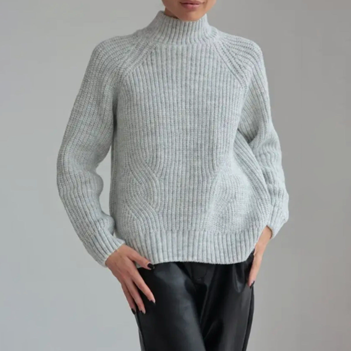 Damski -Sweter - Dzianina z mieszanki wełny - Ciepły i stylowy - Idealny na chłodne dni
