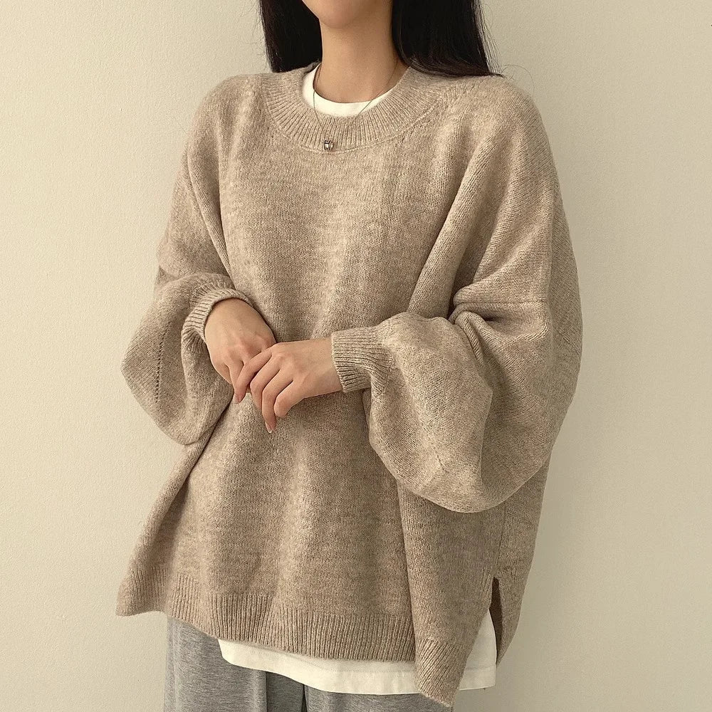 Damska - Sweter - Oversized z opadającymi ramionami - Luźny krój - Modny i wygodny styl