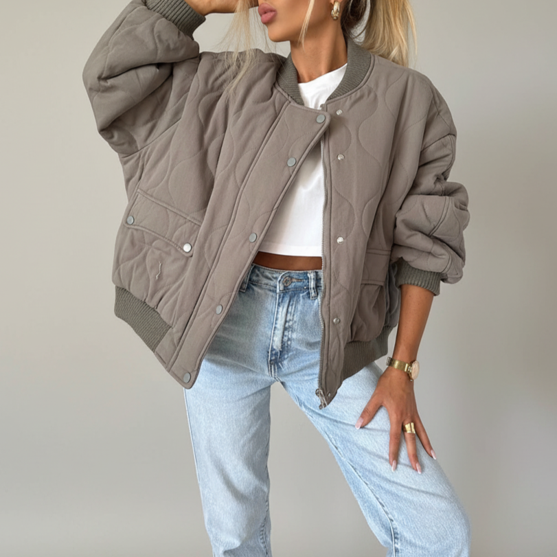 Damska - Kurtka pikowana - Casual Comfort - Wszechstronny styl - Idealna na każdą okazję