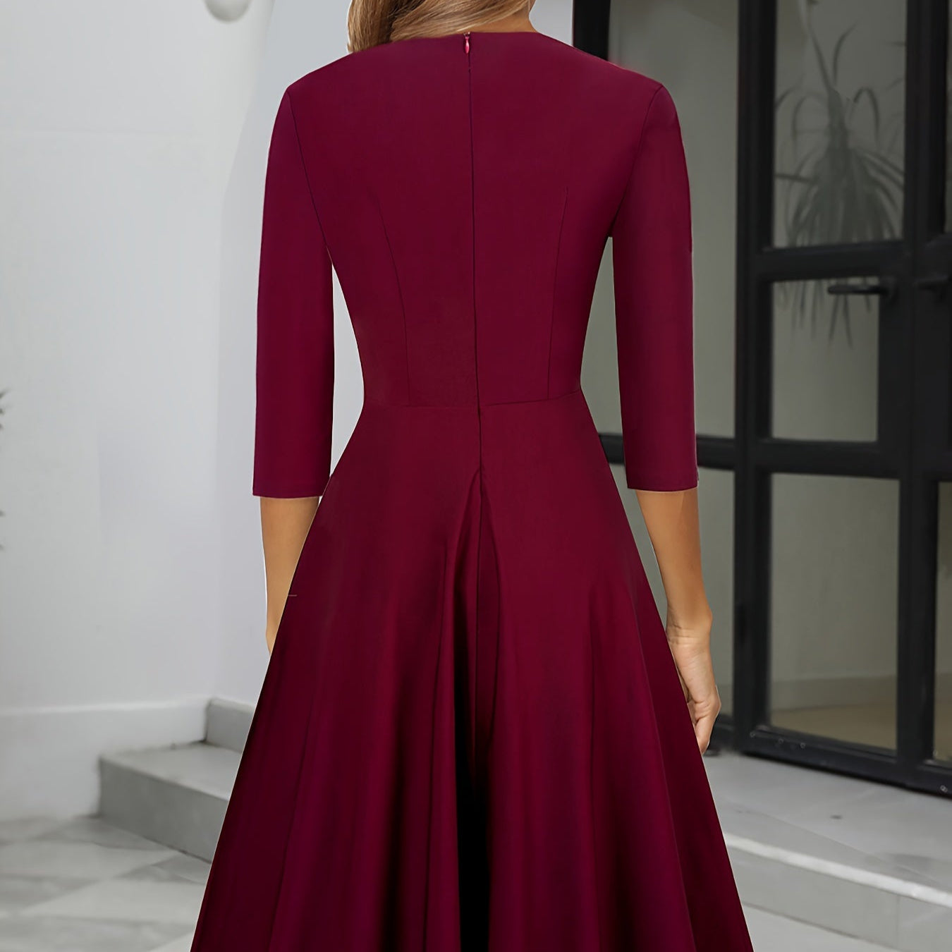 Damska - Midi sukienka wieczorowa - Elegancki styl - Idealna na specjalne okazje