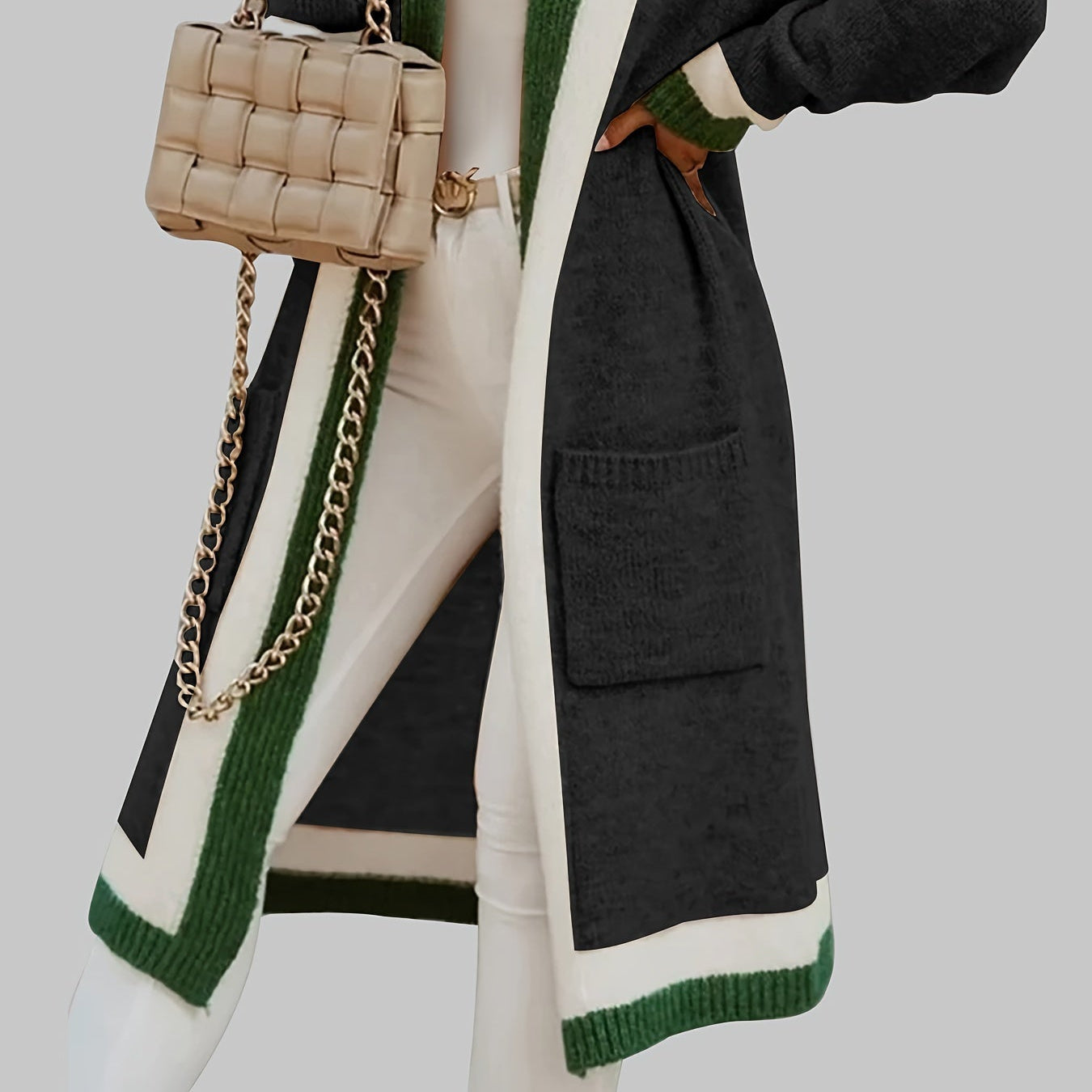 Damska - Długi kardigan - Miękkiej dzianiny - Styl vintage - Doskonały na chłodne dni - Elegancki i modny