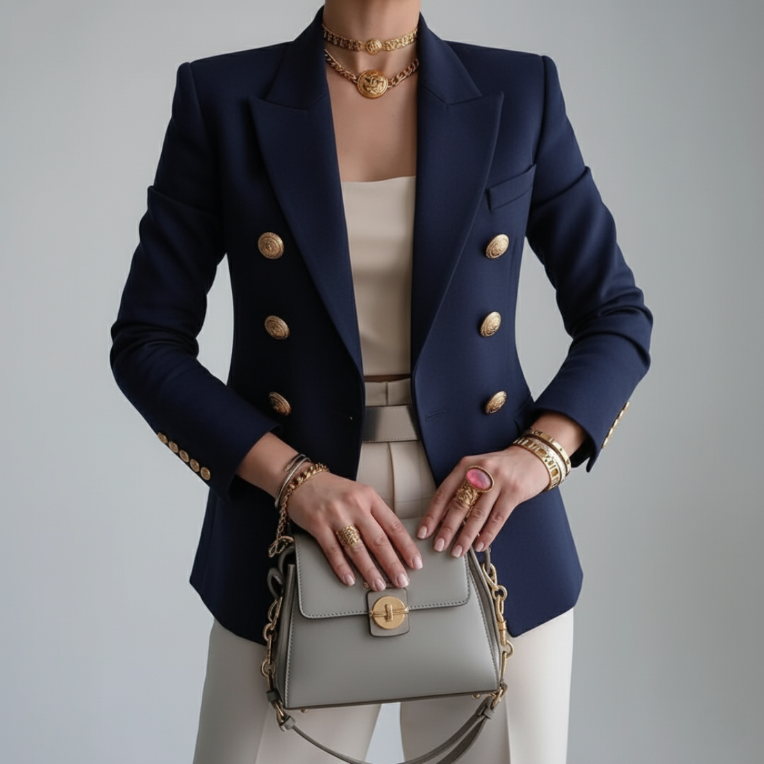 Damska - Dwurzędowy blezer - Elegancki styl - Idealny na każdą okazję - Modny wybór dla kobiet
