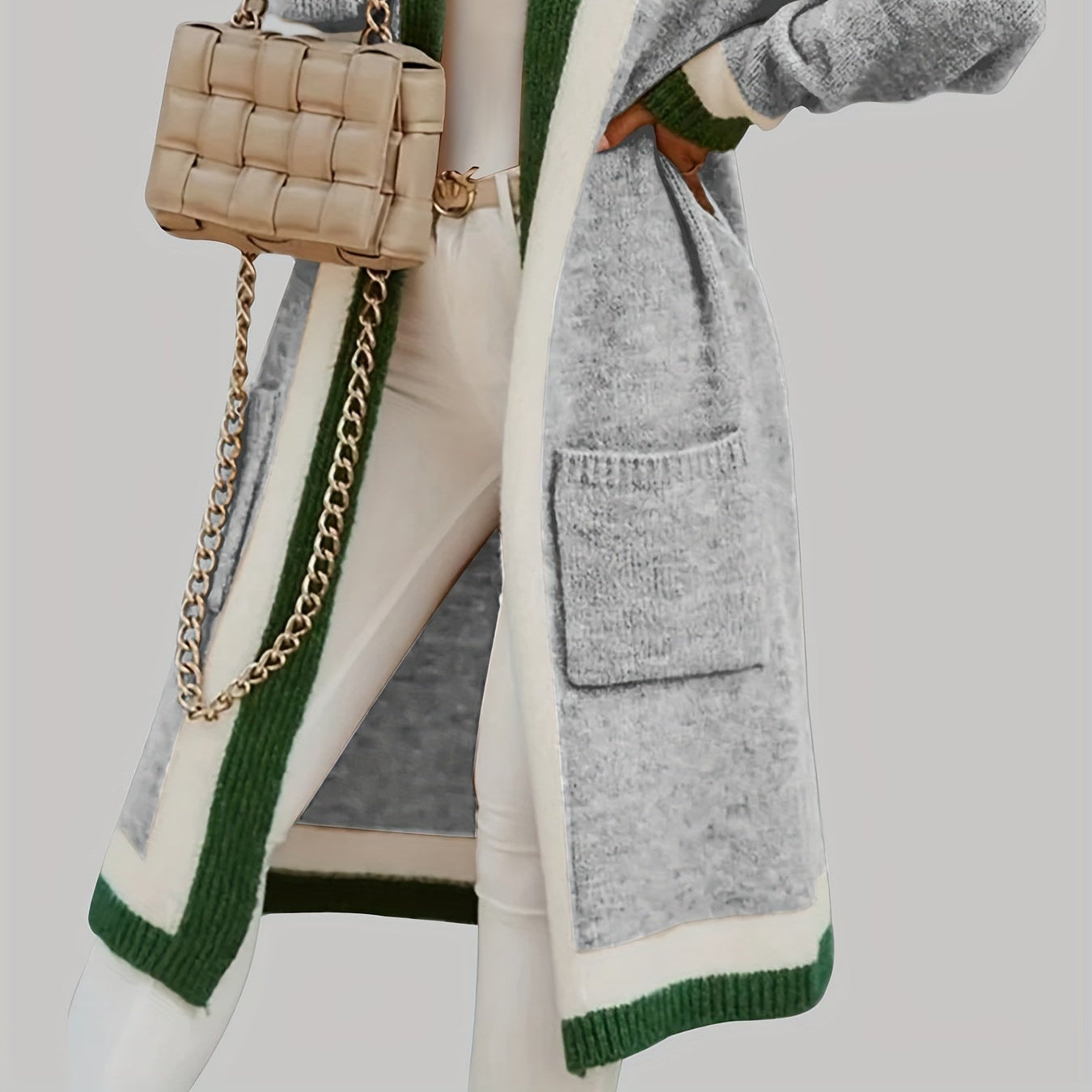 Damska - Długi kardigan - Miękkiej dzianiny - Styl vintage - Doskonały na chłodne dni - Elegancki i modny