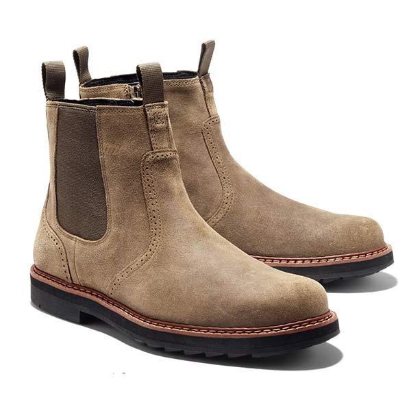 Męska - Stylowe buty za kostkę - Wsuwane - Modny design - Idealne na każdą okazję