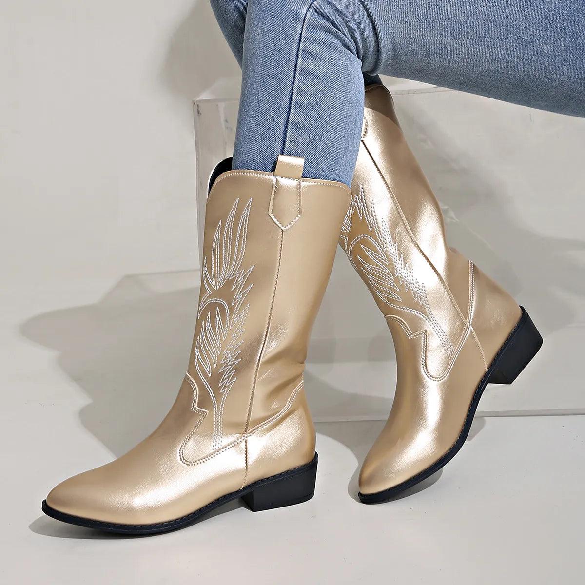 Damska - Buty kowbojskie - Miękkie i wygodne - Stylowe obuwie na każdą okazję