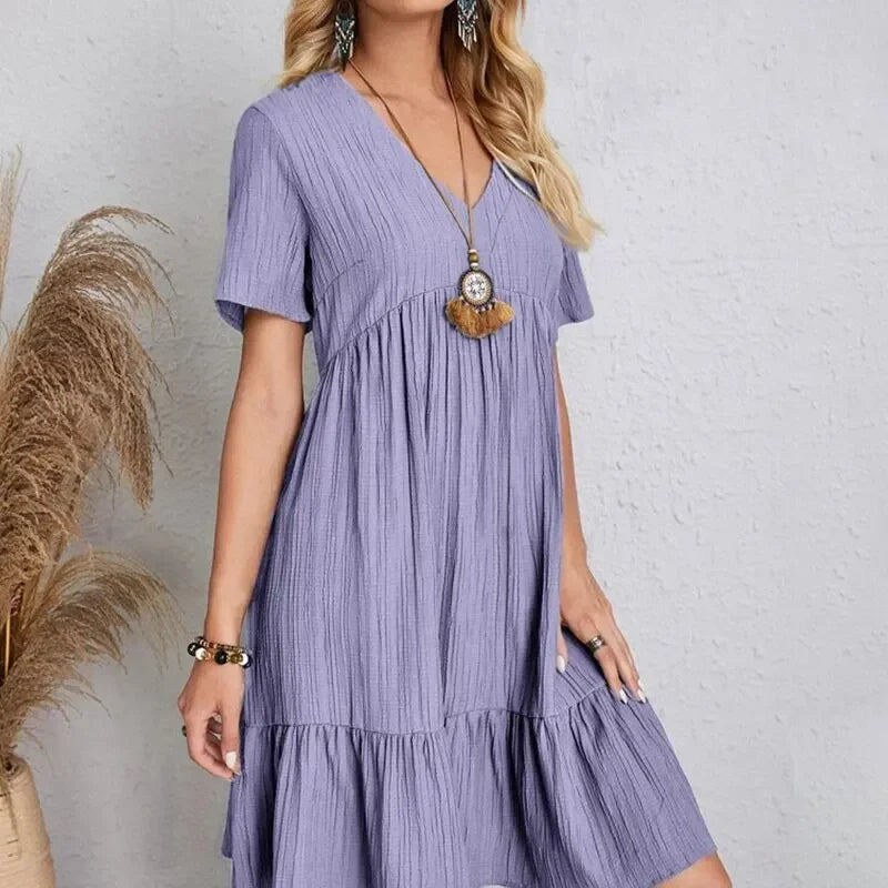 Damska - Elegancka sukienka peplum - Mieszanki poliestru - Idealna na każdą okazję - Stylowa kreacja na wyjścia