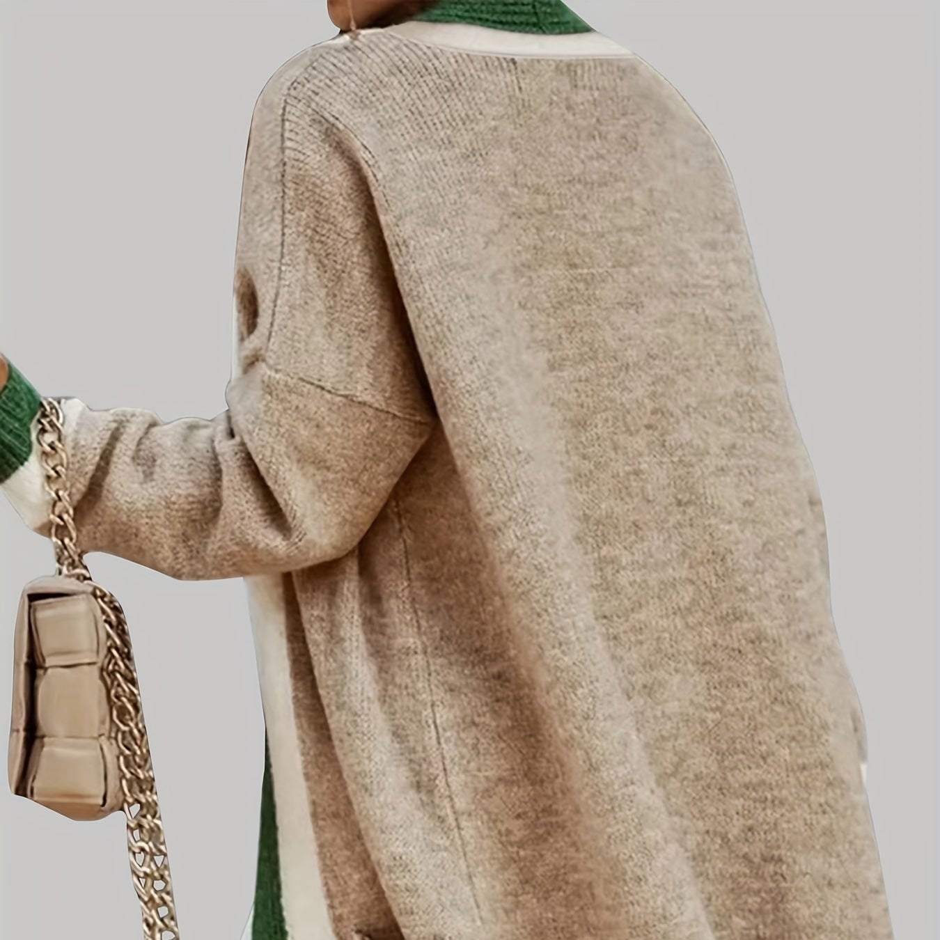 Damska - Długi kardigan - Miękkiej dzianiny - Styl vintage - Doskonały na chłodne dni - Elegancki i modny