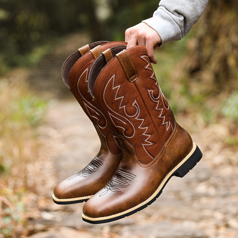 Męska - Buty cowboy Western - Stylu vintage z haftem - Idealne na każdą okazję