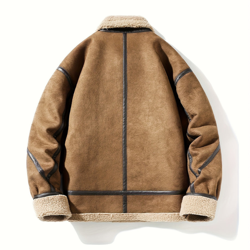 Męska - Płaszcz zimowy - Styl retro - Ciepły materiał - Elegancka odzież na zimę