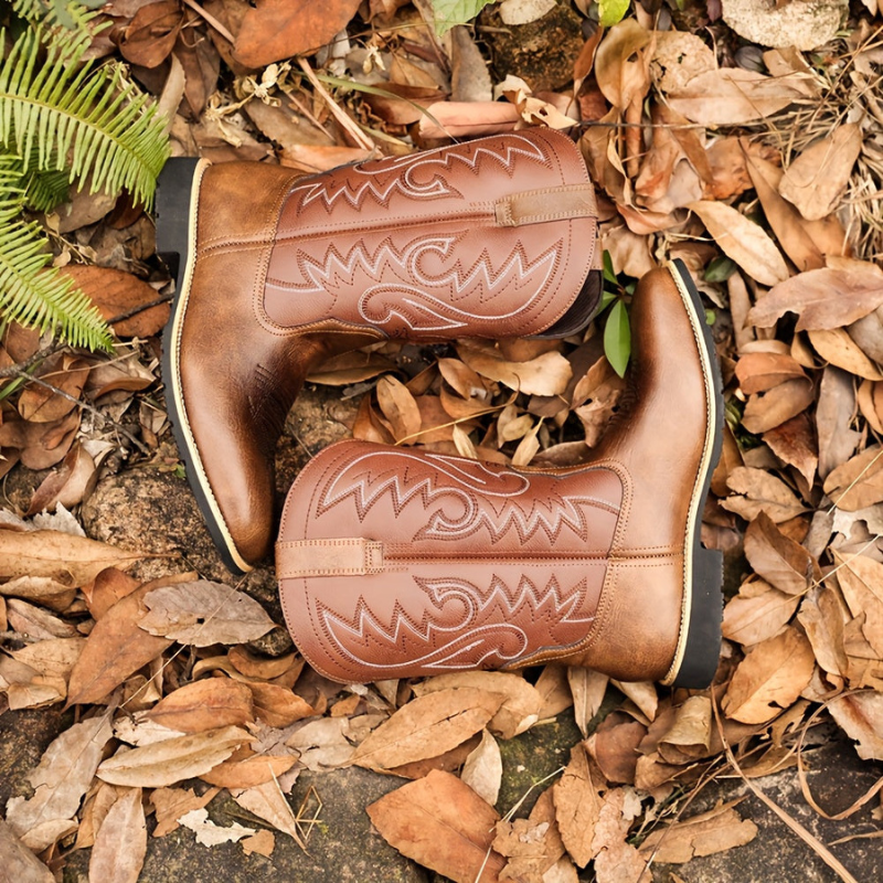 Męska - Buty cowboy Western - Stylu vintage z haftem - Idealne na każdą okazję