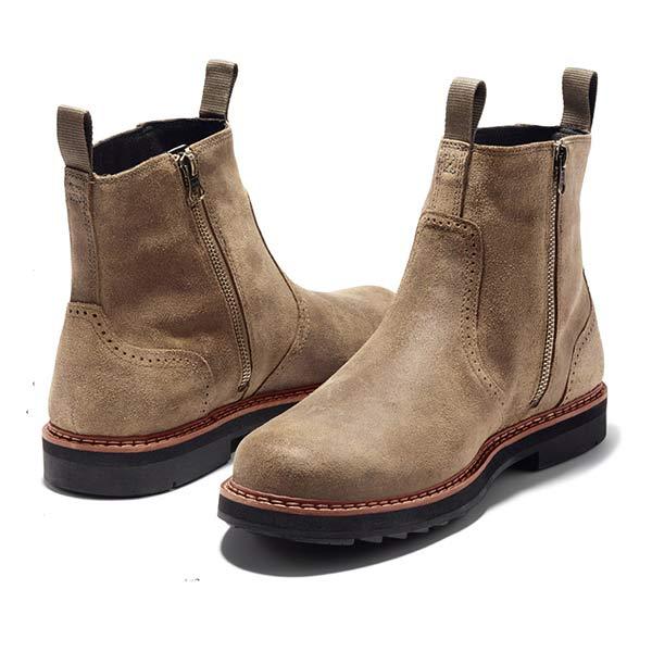 Męska - Stylowe buty za kostkę - Wsuwane - Modny design - Idealne na każdą okazję