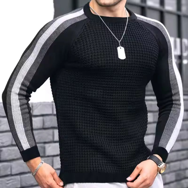 Męska - Sweter dopasowany - Mieszanka wełny - Stylowy wybór na każdą okazję