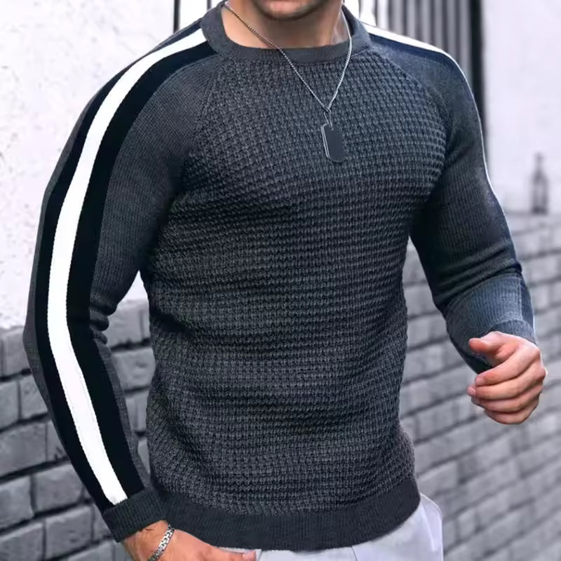 Męska - Sweter dopasowany - Mieszanka wełny - Stylowy wybór na każdą okazję