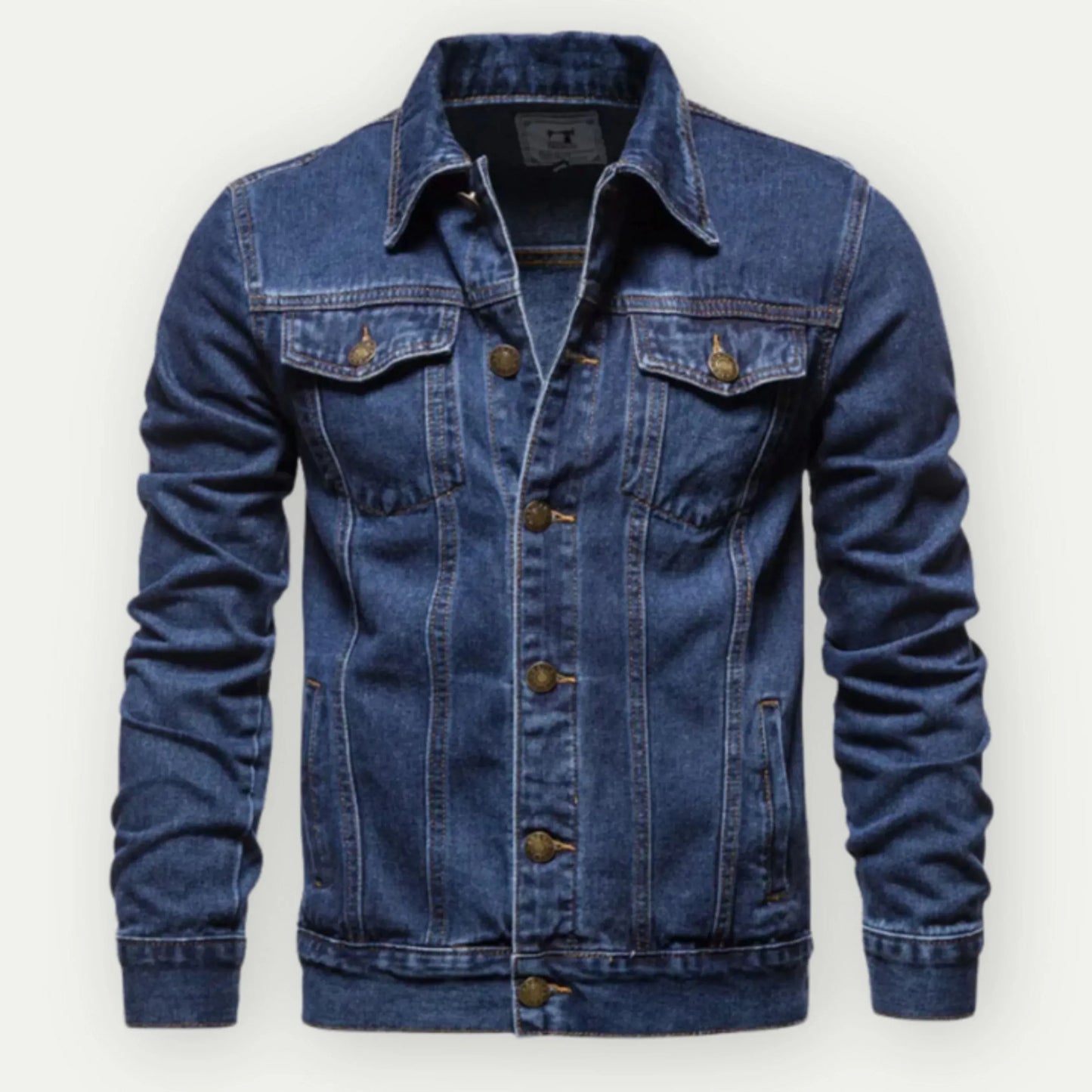 Męska - Kurtka jeansowa Trucker - Dopasowanym kroju - Stylowy denim - Idealny na każdą okazję