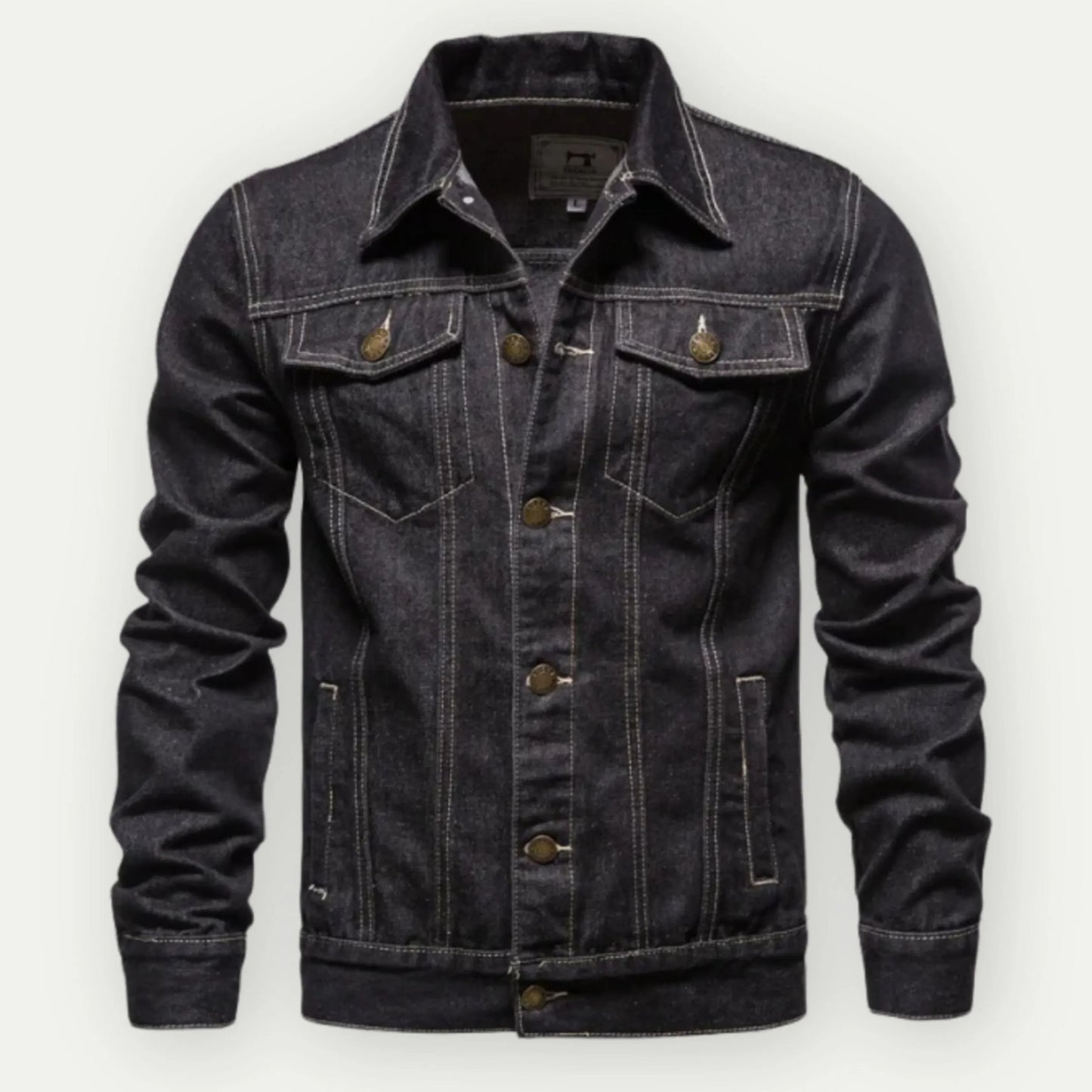 Męska - Kurtka jeansowa Trucker - Dopasowanym kroju - Stylowy denim - Idealny na każdą okazję