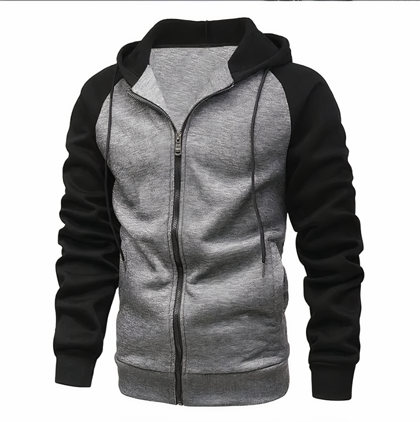 Męska - Rozpinana bluza z kapturem - Sportowy design - Komfort i styl na co dzień