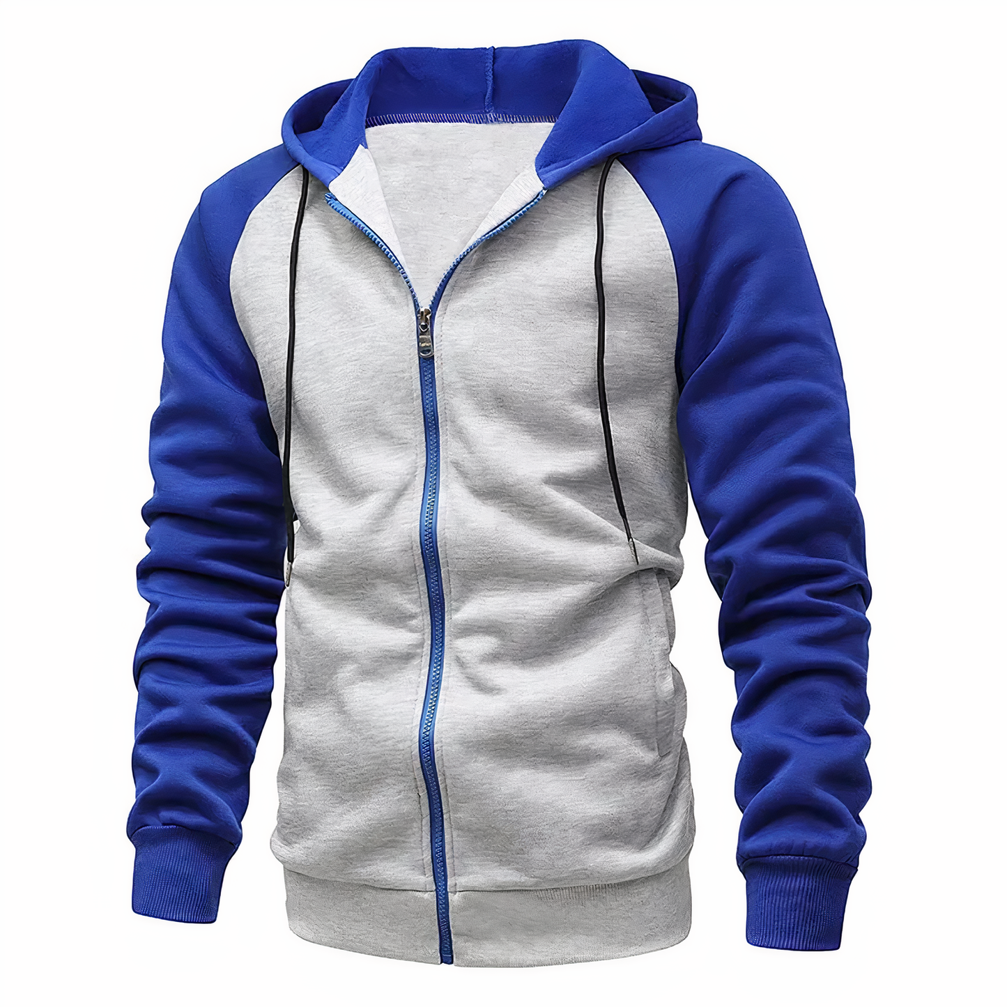 Męska - Rozpinana bluza z kapturem - Sportowy design - Komfort i styl na co dzień