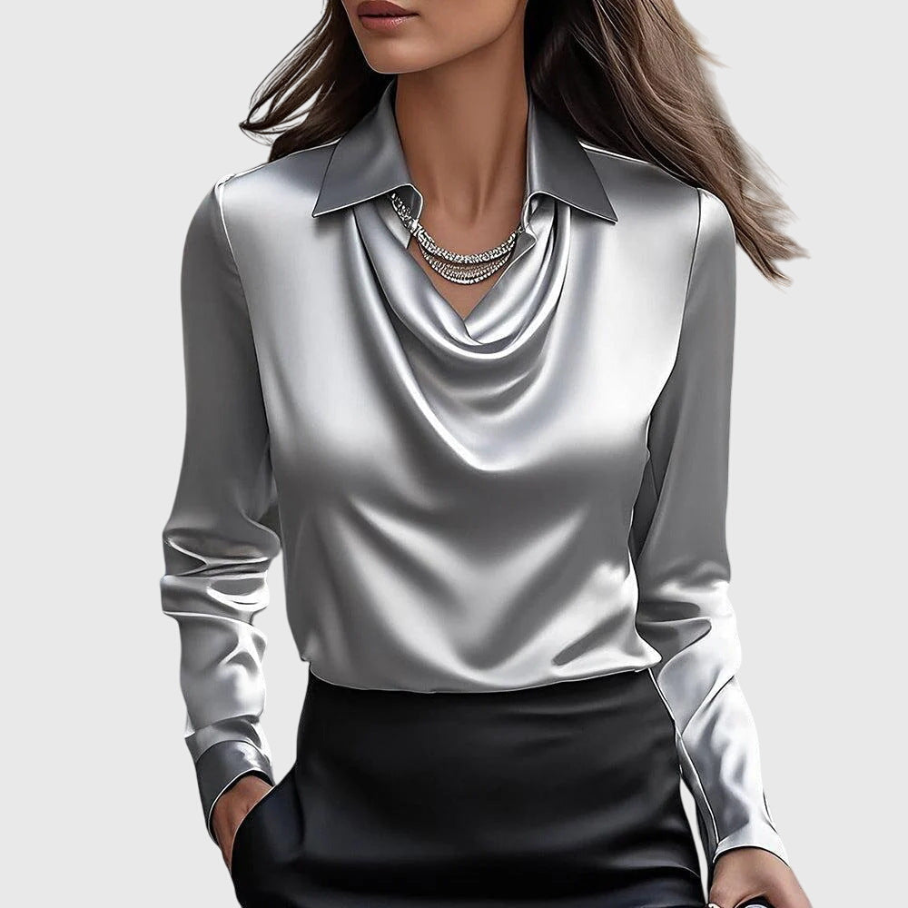 Damska - Elegancka bluzka - Lekka tkanina - Zwiewny krój - Stylowy top do noszenia na co dzień