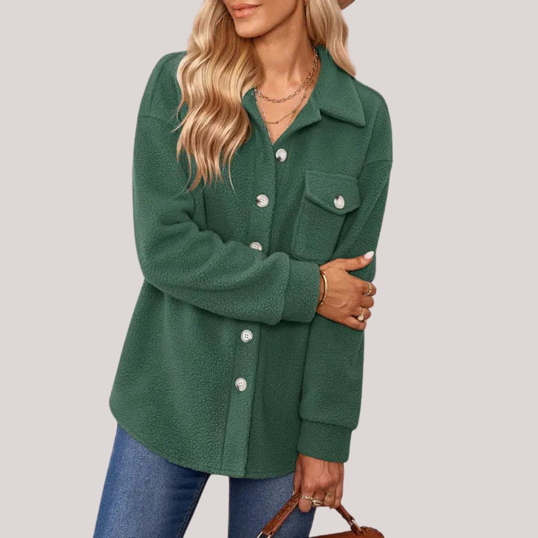 Damska - Casualowy płaszcz - Wygodna tkanina - Stylowy design