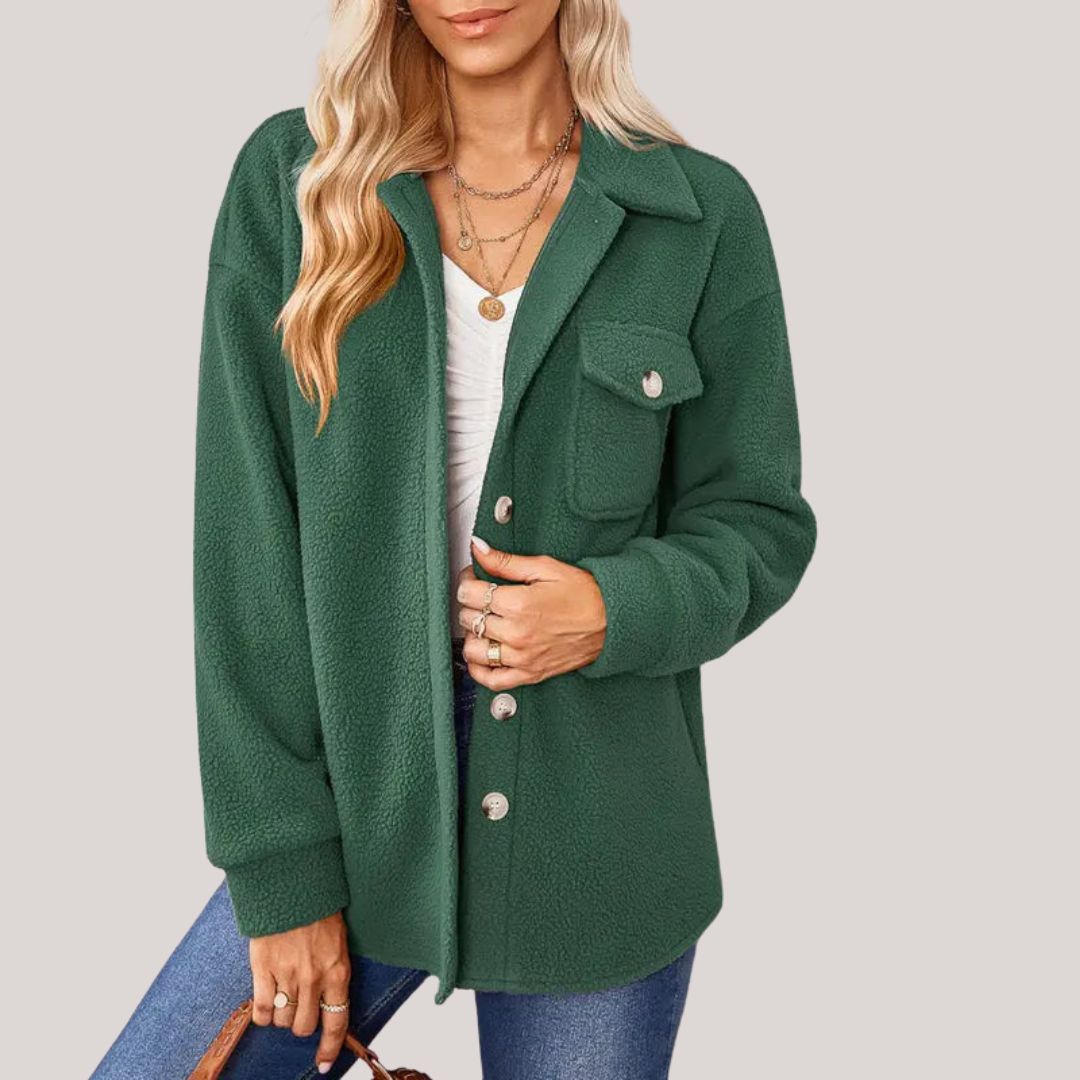 Damska - Casualowy płaszcz - Wygodna tkanina - Stylowy design