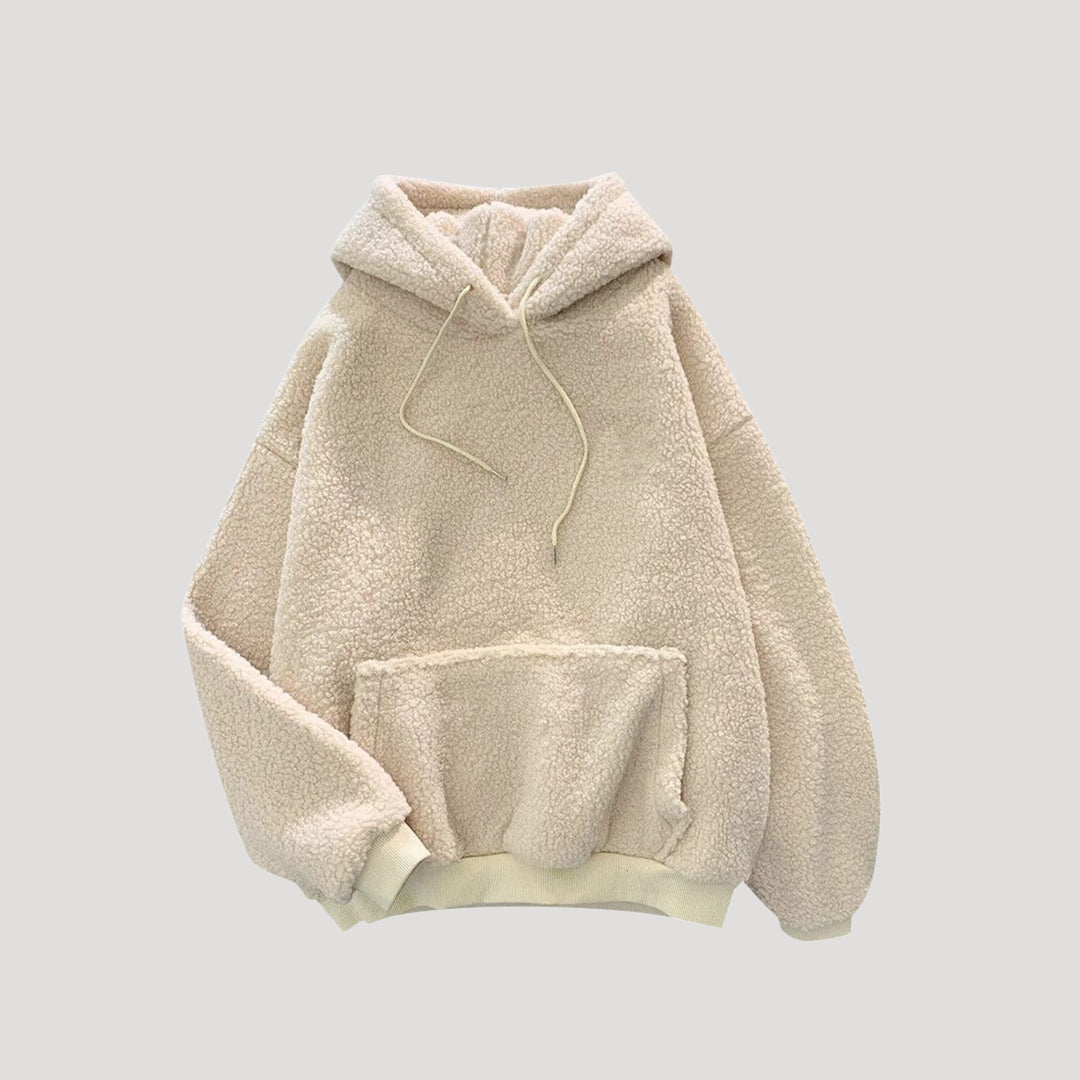 Damska - Zimowa bluza - Sherpa Fleece z kapturem - Oversized styl - Ciepła i wygodna odzież na chłodne dni