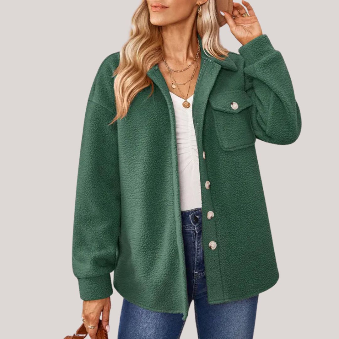 Damska - Casualowy płaszcz - Wygodna tkanina - Stylowy design