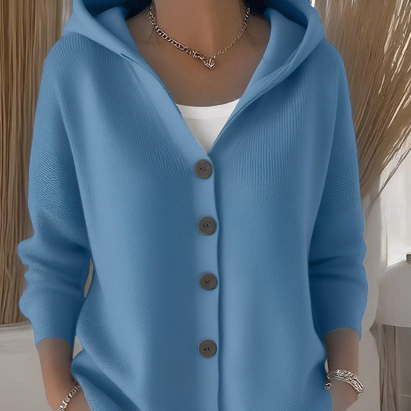 Damska - Sweter z kapturem na co dzień - Miękkiego materiału - Wygodny styl na chłodne dni