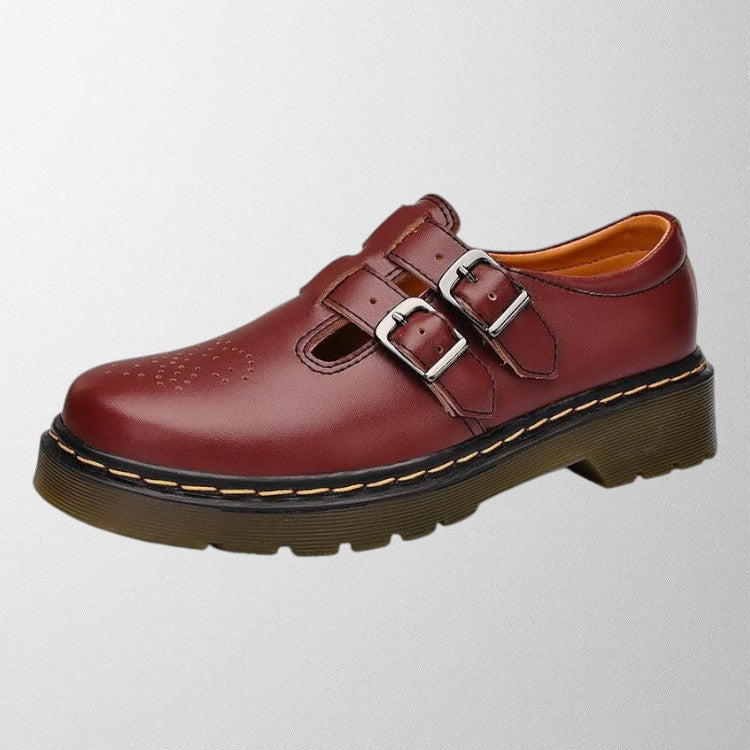 Damska - Buty Mary Jane - Klasyczny styl - Skórzane - Eleganckie obuwie dla każdej okazji