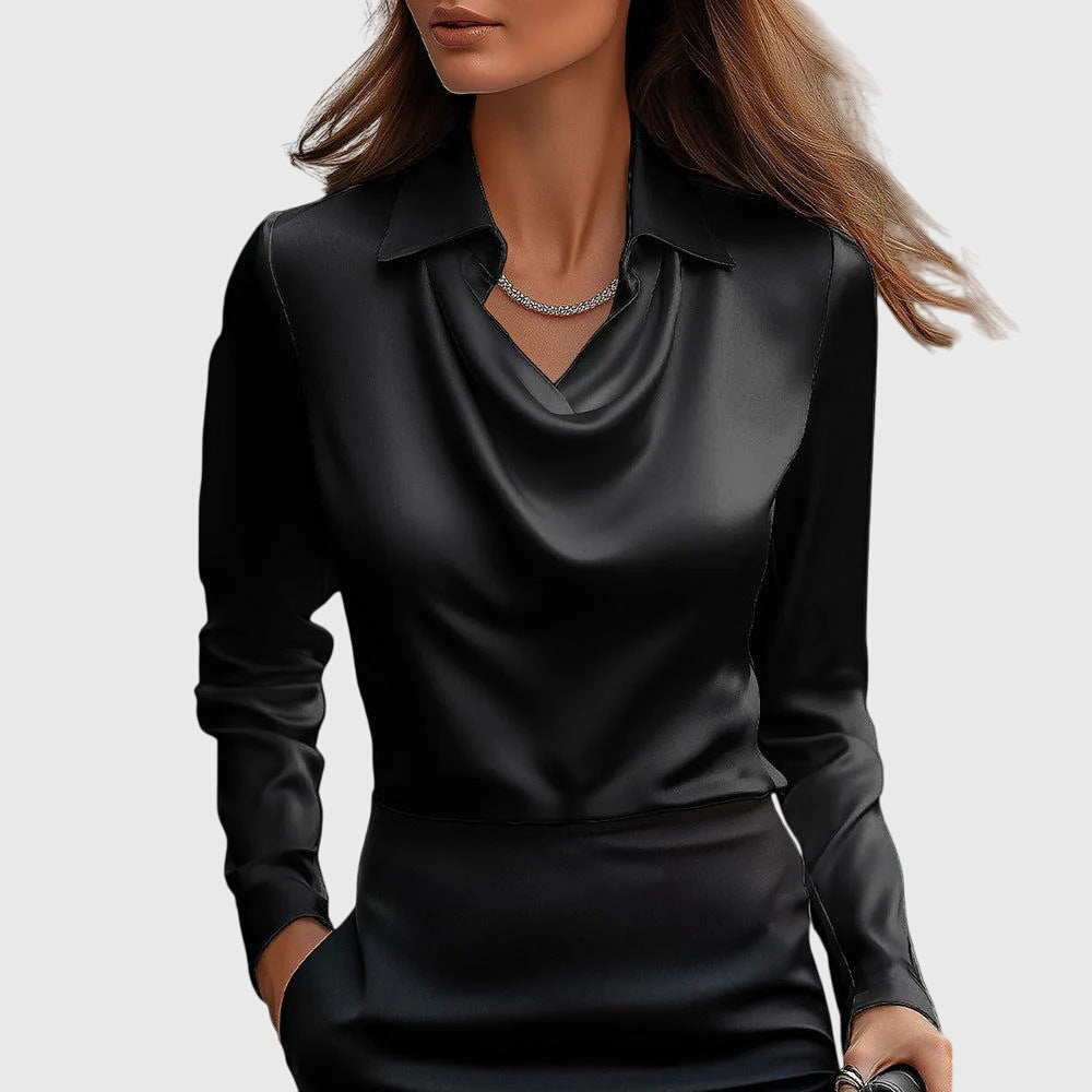 Damska - Elegancka bluzka - Lekka tkanina - Zwiewny krój - Stylowy top do noszenia na co dzień