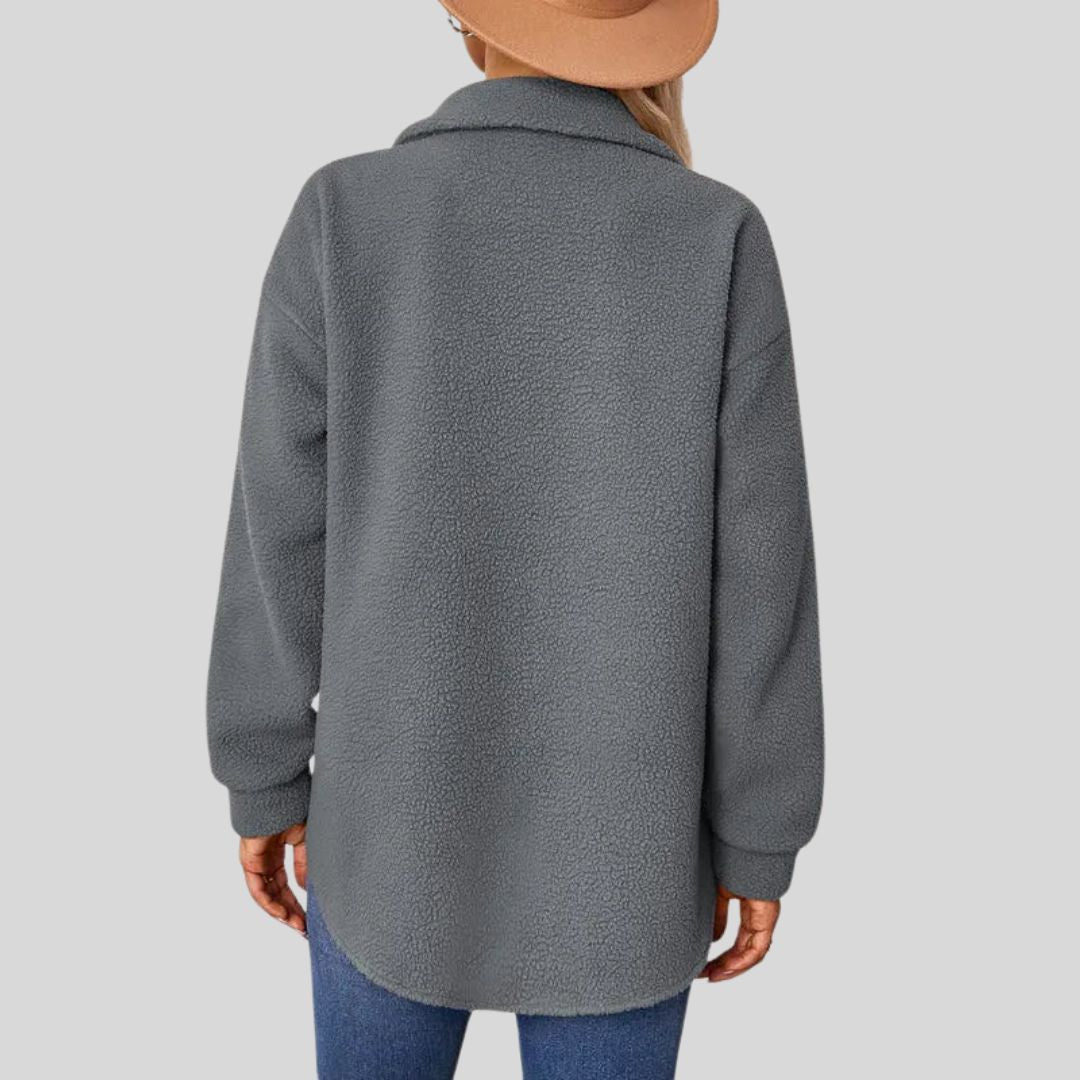 Damska - Casualowy płaszcz - Wygodna tkanina - Stylowy design