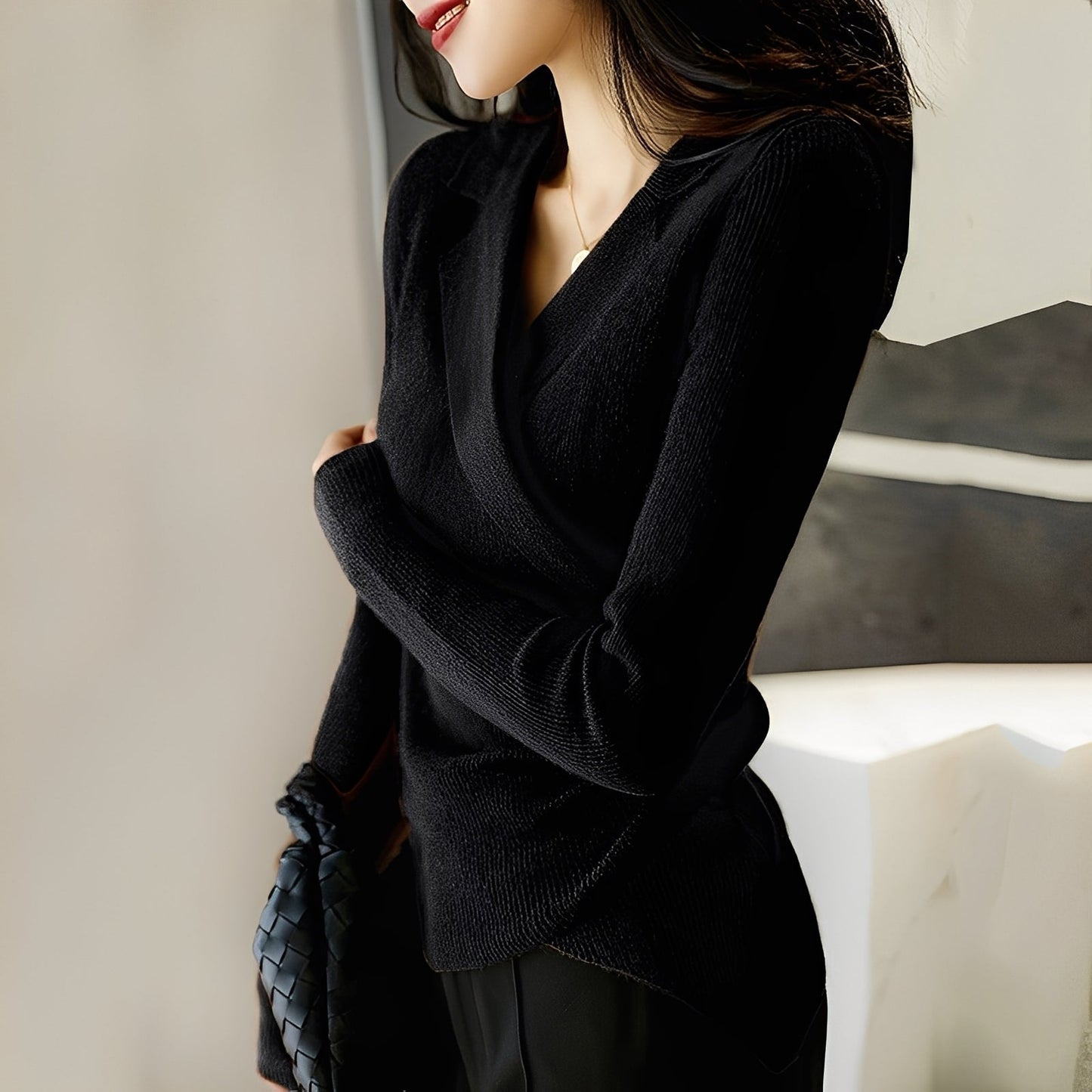 Damska - Sweter - Długi rękaw - Stylowa dzianina - Modny wybór na każdą okazję