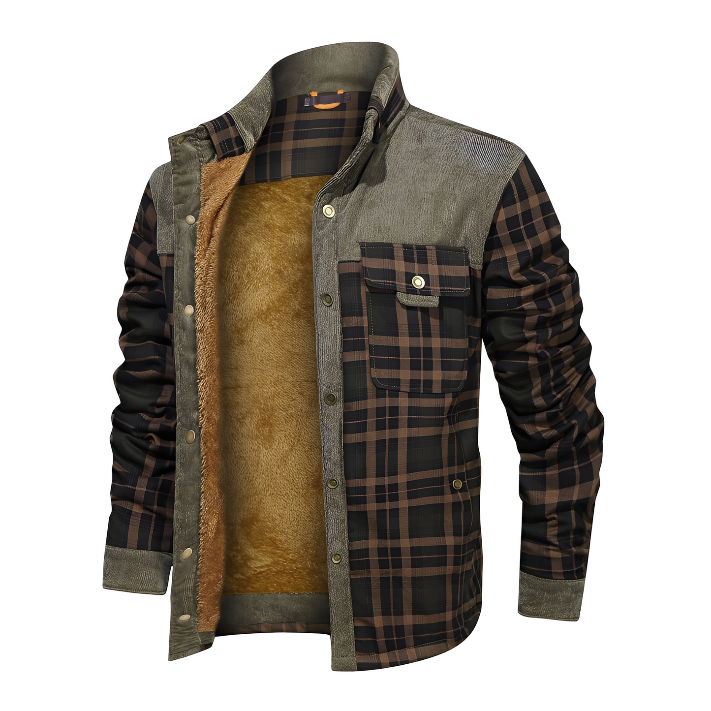 Męska - Stylowa kurtka w kratę - Luźny krój - Wygodny styl na każdą okazję