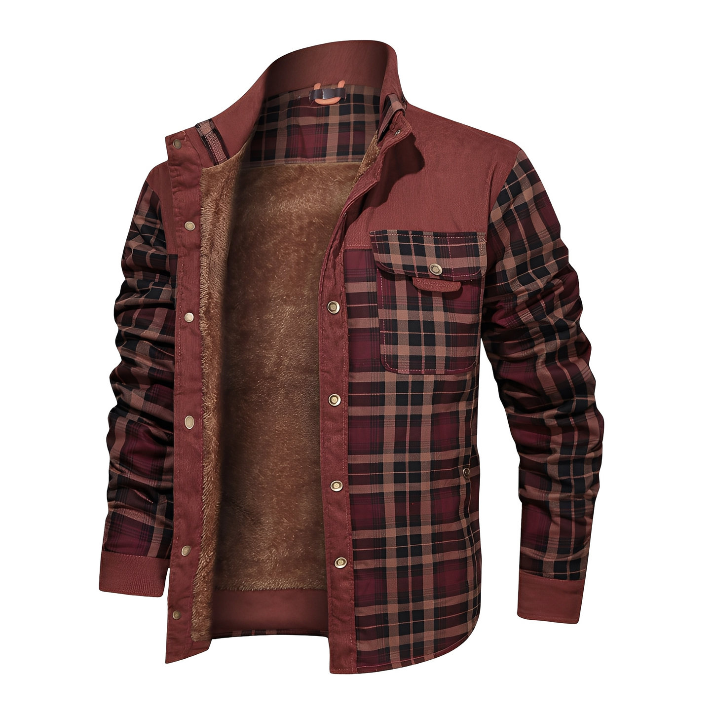 Męska - Stylowa kurtka w kratę - Luźny krój - Wygodny styl na każdą okazję