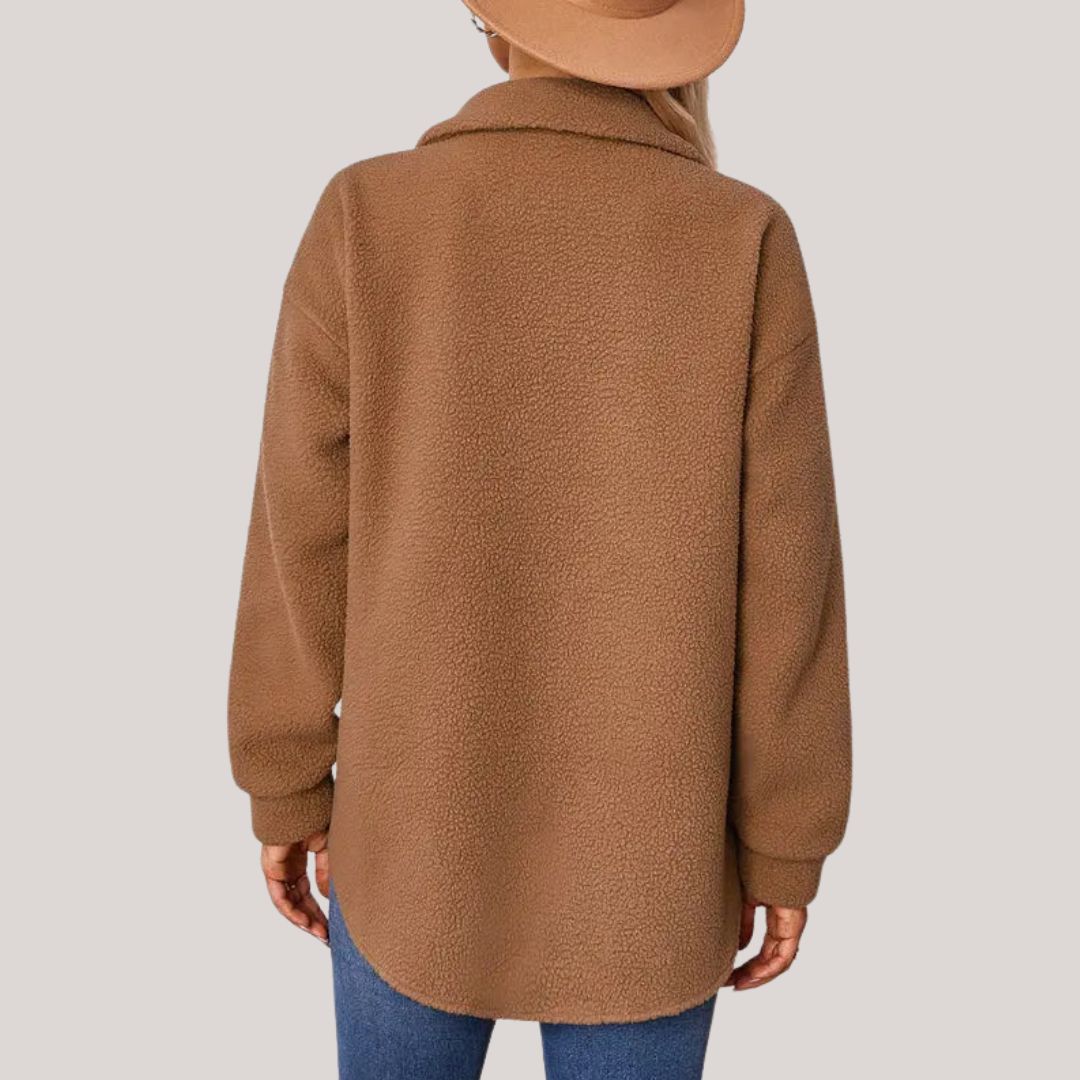 Damska - Casualowy płaszcz - Wygodna tkanina - Stylowy design