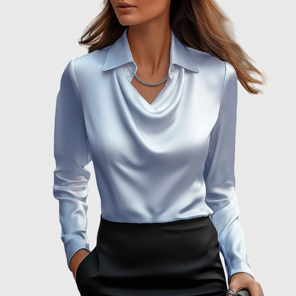 Damska - Elegancka bluzka - Lekka tkanina - Zwiewny krój - Stylowy top do noszenia na co dzień