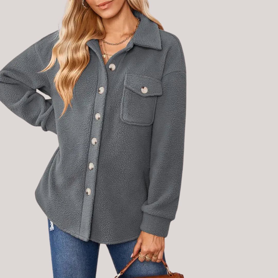 Damska - Casualowy płaszcz - Wygodna tkanina - Stylowy design