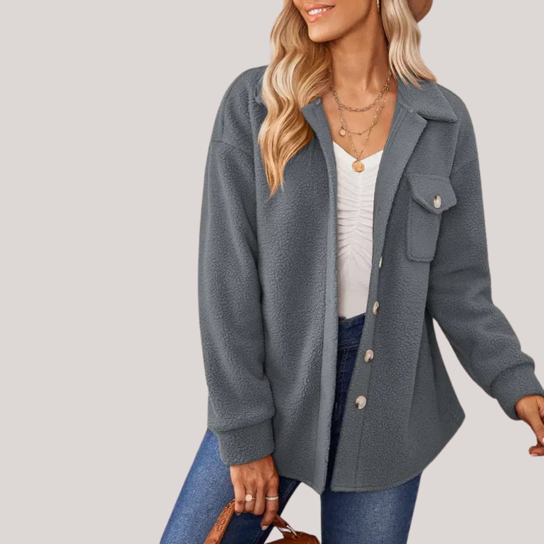 Damska - Casualowy płaszcz - Wygodna tkanina - Stylowy design