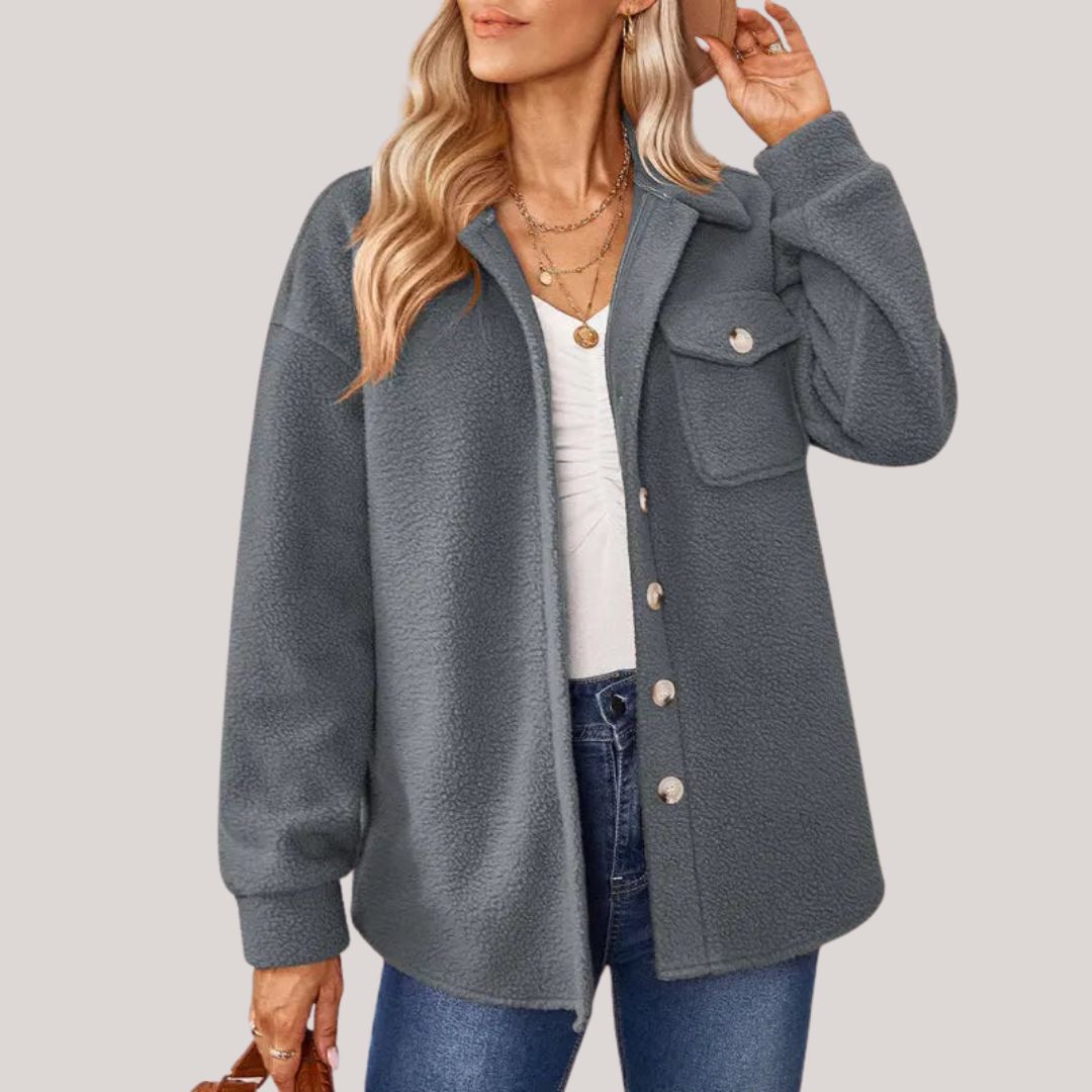 Damska - Casualowy płaszcz - Wygodna tkanina - Stylowy design