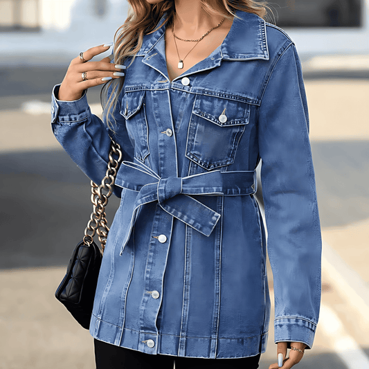 Damen - Jeansmantel - Klappentaschen - Strapazierfähiger Stoff - Moderner Stil