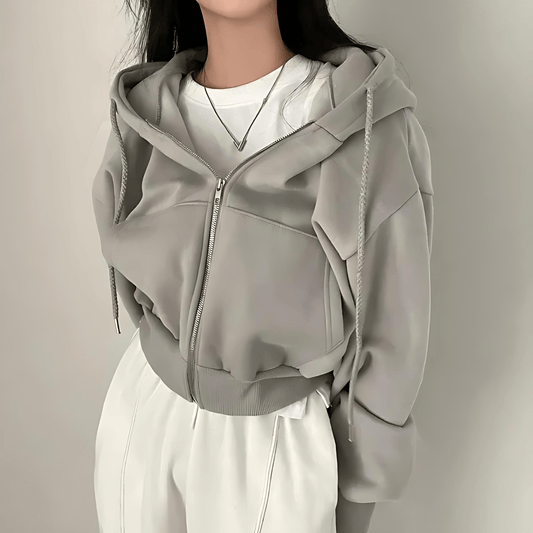 Damska - Bluza oversize z polaru - Zapinana na zamek błyskawiczny - Komfort i styl na co dzień