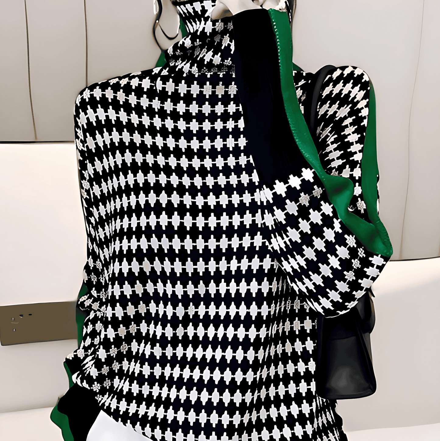 Damska - Bluzka z golfem - Dzianinowa miękka materiał - Wygodny krój na co dzień