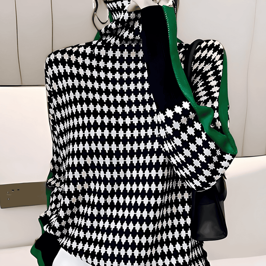 Damska - Bluzka z golfem - Dzianinowa miękka materiał - Wygodny krój na co dzień