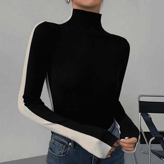 Damska - Dwustronny Top z Dzianiny - Miękki Materiał - Stylowy i Wygodny