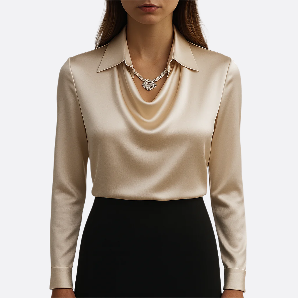 Damska - Elegancka bluzka - Lekka tkanina - Zwiewny krój - Stylowy top do noszenia na co dzień